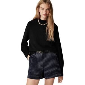 J.Crew Black Rollneck Sweater Alpaca Merino Wool Blend Small NWT